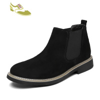 喻娄品牌men chelsea boots leather boot shoes casual boots切尔西靴男