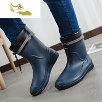 喻娄品牌雨鞋男士中筒春秋防滑防水鞋时尚胶鞋水靴套鞋洗车鞋男雨靴