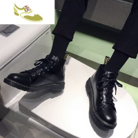 喻娄品牌马丁靴男高帮英伦百搭休闲鞋子男潮鞋韩版发型师软皮ins小皮鞋男