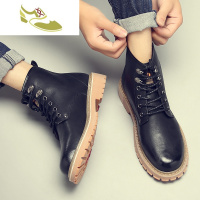 喻娄品牌冬季男士马丁靴高帮靴子男雪地靴韩版工装英伦男鞋棉鞋皮靴潮