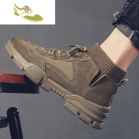 喻娄品牌鞋子男潮鞋百搭高帮鞋韩版潮流休闲男鞋战术马丁靴男冬季2019新款