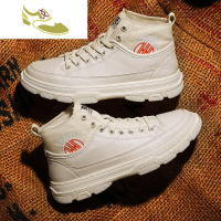 喻娄品牌马丁靴男英伦风帆布高帮鞋潮秋季中帮工装靴子男士百搭潮牌男鞋冬