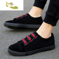 喻娄品牌豆豆鞋子男士社会小伙学生板鞋2019透气懒人鞋一脚蹬帆布鞋潮夏季