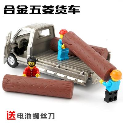 五菱合金货车面包车儿童玩具男孩卡车模型挖掘机玩具车工程小汽车 五菱宏光白色+3人
