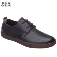 歌爱妮2020新款男鞋真皮系带休闲皮鞋男士牛皮软底单鞋驾车鞋单层皮春夏