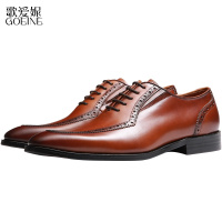 歌爱妮2020高端定制款牛津鞋男士商务正装花男鞋真皮布洛克皮鞋男方头英伦风复古潮流