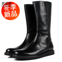 歌爱妮2021新款男士高筒靴长靴子英伦韩版潮流休闲皮靴男牛仔靴马靴真皮男靴定做款