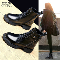 歌爱妮2021马丁靴女春秋单靴年新款百搭女靴子街拍时尚秋季秋款短靴真皮