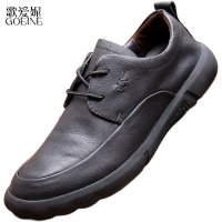 歌爱妮2021新款男鞋潮流百搭休闲鞋牛皮系带软底软面真皮鞋男士皮鞋单鞋