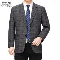 歌爱妮2021特价休闲西装中年男士外套春秋薄款新款中老年爸爸装商务西服