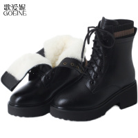 歌爱妮2021秋冬新款马丁靴女真皮春秋单靴小众加绒女士皮鞋厚底防滑潮流短靴