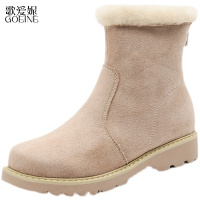 歌爱妮雪地靴2021年新款真皮马丁靴皮毛一体棉鞋女冬季加绒加厚时尚短靴