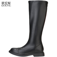 歌爱妮马丁靴女2021年新款春秋瘦瘦靴高筒厚底长靴过膝小个子骑士靴