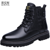 歌爱妮2021马丁靴男冬季真皮羊毛工装短靴加绒保暖高帮棉皮鞋皮毛一体雪地靴