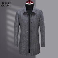 歌爱妮2021双面呢子大衣男中长款秋冬季加厚羊毛外套毛呢中老商务休闲风衣