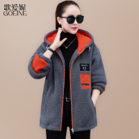 歌爱妮2021羊羔绒外套女冬新款韩版大码宽松休闲加厚毛毛短摇粒绒卫衣