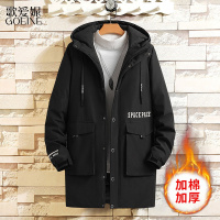 歌爱妮2021男士外套春秋冬新款韩版潮流风衣男中长款加肥加大码工装夹克