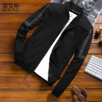 歌爱妮2021男士外套春秋季休闲夹克男中老加肥加大码男装胖子宽松肥佬上衣