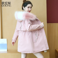 歌爱妮派克棉服2021新款女冬装加厚加绒外套中长款减龄羊羔绒袄子保暖