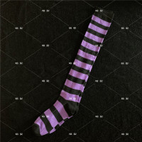 Ideamini暗姴日系甜酷y2k辣妹甜酷原宿风蓝粉白紫黑红彩色条纹过膝高筒袜袜子