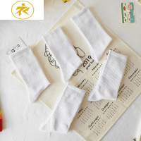 Ideamini5双白色袜子秋冬季韩版百搭男士工装长袜子情侣棉黑色袜袜子