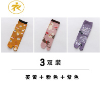 Ideamini二指袜子女中筒袜春秋日式木屐袜棉分脚趾五指袜猪蹄鞋袜子分趾袜子