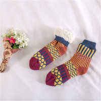 Ideamini保暖袜子加厚女加绒冬天睡眠羔绒地板袜雪乡旅游长途自驾民族袜袜子