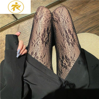 Ideamini性感百搭花朵打底连裤袜子女蕾丝黑色丝袜女长筒镂空渔网袜显瘦袜子