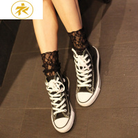 Ideamini韩国蕾丝袜时尚镂空堆堆袜女袜子中筒网纱薄款百搭四季短袜袜子