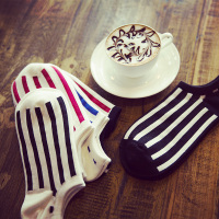 Ideamini袜子男船袜隐形袜防滑浅口袜底超短袜夏季女士短袜隐形条纹袜子女袜子