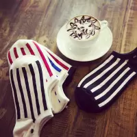 Ideamini袜子男船袜隐形袜防滑浅口袜底超短袜夏季女士短袜隐形条纹袜子女袜子