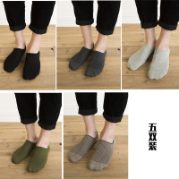 Ideamini夏季棉矮腰男士船袜i子棉薄款浅口硅胶防滑短袜 半隐形袜子袜子