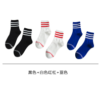 Ideamini机场杨幂同款袜子明星黑白条纹中筒袜女生韩版学院风萌妹运动短袜袜子