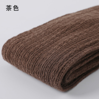 Ideamini春秋中厚打底袜棉针织麻花竖条纹女连裤袜灰白色保暖踩脚长袜子袜子