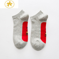 Ideamini5双踩小人袜子男婚庆袜红色棉袜春夏季短筒浅口吉祥本命年船袜袜子