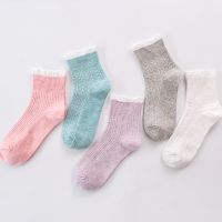 Ideamini喵舒月子袜秋季产后孕产妇棉袜坐月子花边松口袜春夏薄款中长筒袜袜子