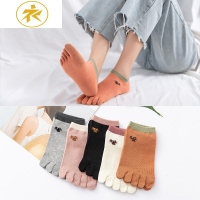 Ideamini五指袜子女士浅口棉春夏季中筒超薄船袜分趾棉夏天脚趾隐形袜袜子