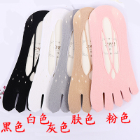 Ideamini4双装五指袜女 夏季超薄镂空网眼交叉背带丝袜套浅口隐形吊带船袜袜子