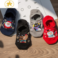 Ideamini卡通圣诞隐形袜薄款硅胶防滑可爱浅口女袜节日袜子四季棉船袜女袜子