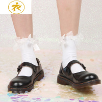 Ideamini日系洛丽塔手工蝴蝶结可爱短袜少女风个性棉堆堆袜学生软妹靴袜袜子