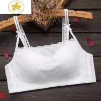Ideamini无钢圈白色防走光抹胸式内衣女性感蕾丝小胸加厚聚拢上托文胸胸罩抹胸