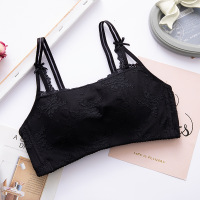 Ideamini无钢圈防走光抹胸式内衣小胸聚拢性感加厚手掌杯蕾丝网纱文胸抹胸