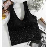 Ideamini韩版时尚百搭背心满天星烫钻吊带美背8895抹胸