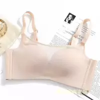 Ideamini超薄透气网纱抹胸女无钢圈大胸显小肌肤棉舒适内衣调整文胸罩抹胸
