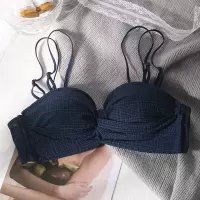 Ideamini无肩带内衣女夏季小胸聚拢收副乳抹胸薄款套装学生防走光美背胸罩抹胸