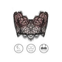 Ideamini隐形聚拢蕾丝防滑上托无肩带文胸胸罩婚纱抹胸式礼服美背内衣胸贴抹胸