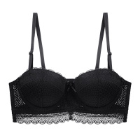 Ideamini无肩带防滑隐形内衣女露肩抹胸套装蕾丝性感婚纱礼服小胸聚拢文胸抹胸