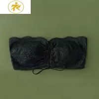 Ideamini靴下物春夏无肩带上托抹胸蕾丝花边胸罩内衣女无钢圈美背性感文胸抹胸