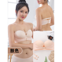 Ideamini薄款无肩带文胸贴聚拢女隐形内衣小胸婚纱礼服吊带用显大防滑抹胸抹胸