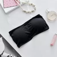 Ideamini夏天莫代尔无钢圈防滑带胸垫抹胸女打底防走光透明肩带无肩带裹胸抹胸